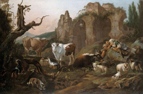 Farm animals in a landscape 1685