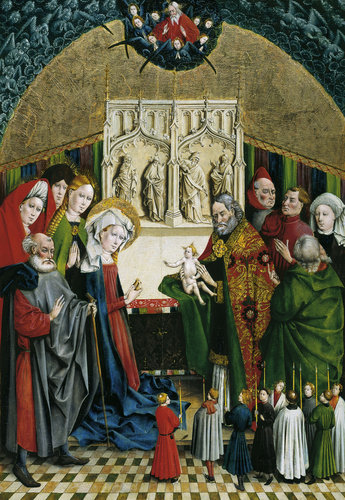 Marienfelder Altar: Darbringung Christi im Tempel. von Johann Koerbecke