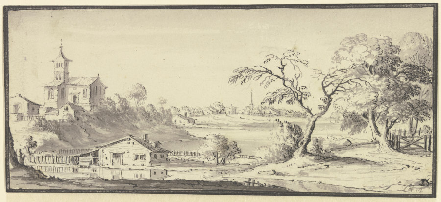 Landschaft mit einem Fluß von Johann Ludwig Aberli