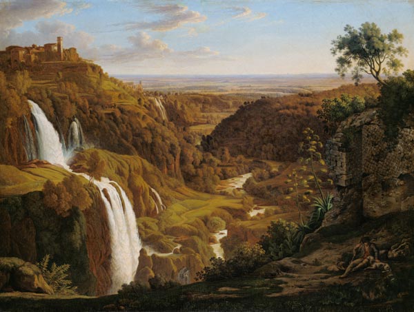Wasserfälle bei Tivoli. von Johann Martin von Rohden