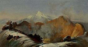 Der Krater des Vulkans Colima. von Johann Moritz Rugendas