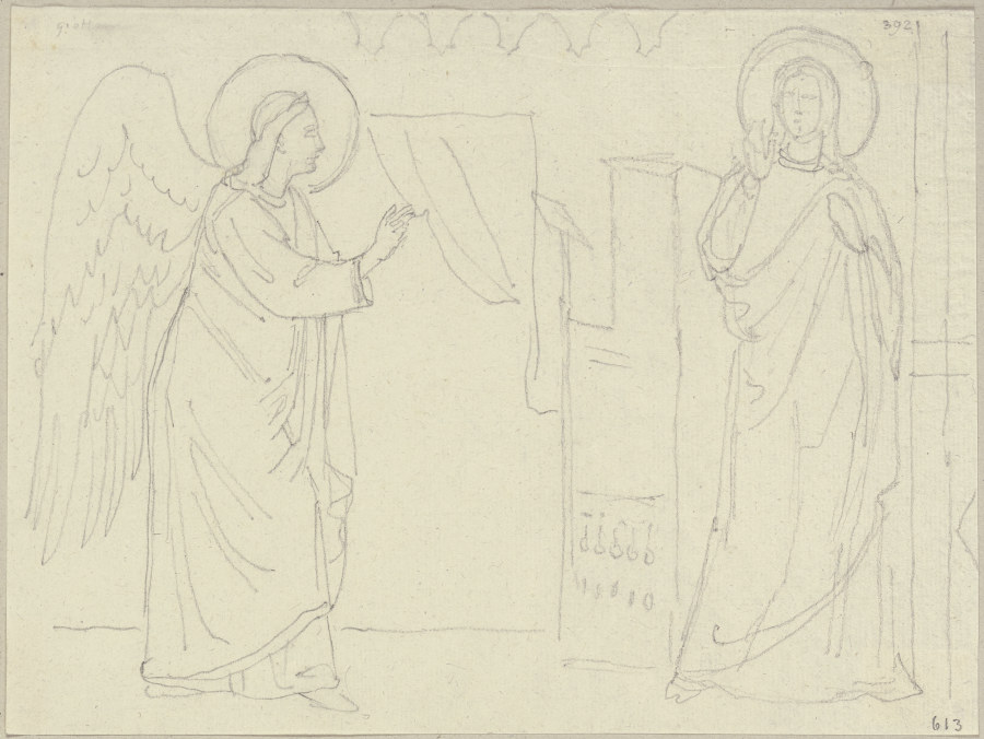 An der Bogenwölbung vor der Kapelle des heiligen Nicolaus in der unteren Kirche von San Francesco in von Johann Anton Ramboux