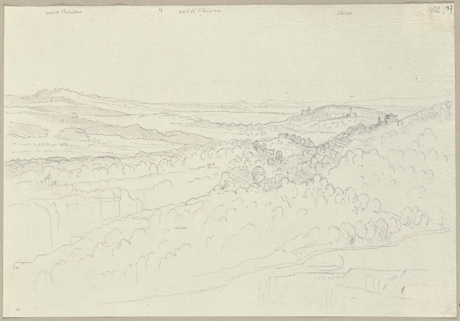 Ansicht von Val di Chiana nebst der Stadt Chiusi und Montepulciano von Johann Anton Ramboux