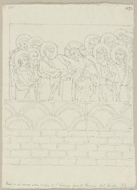 Der ungläubige Thomas, nach einem Wandgemälde in San Lorenzo fuori le mura bei Rom