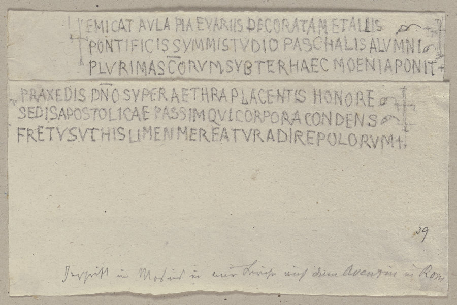 Die Nachschrift einer Inschrift in Rom von Johann Anton Ramboux