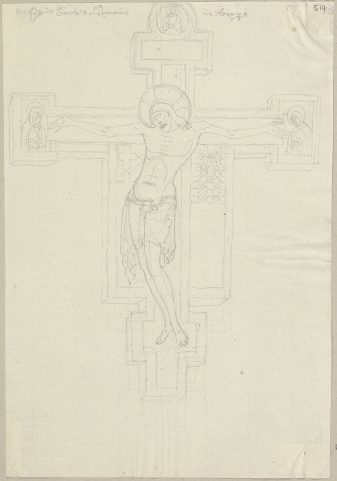 Kruzifix aus Holz über der Eingangstür von San Domenico in Arezzo von Johann Anton Ramboux