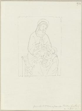 Maria mit Kind, Fresko in einer Kirche alla Bastia zwischen Perugia und Assisi