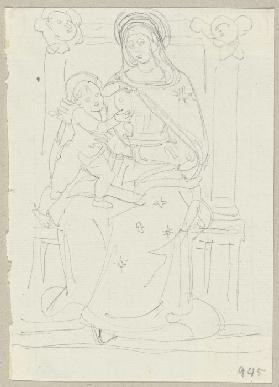 Maria mit Kind, Tafel in einer Kirche in Corneto Tarquinia