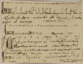 Nachschrift einer Urkunde aus dem 13. Jahrhundert