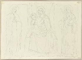 Thronende Madonna mit Kind, Maria Magalena und einem Heiligen alla Compagnia dei Cimatori della Lana