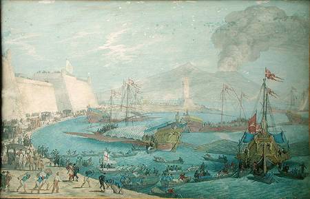 View of the Port of Naples von Johann Wilhellm Baur