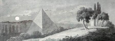 Pyramide des Cestius im Vollmondlicht 1787