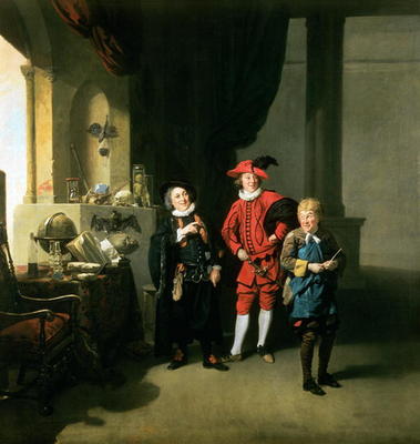 David Garrick with William Burton and John Palmer in 'The Alchemist' by Ben Jonson, 1770 von Johann Zoffany