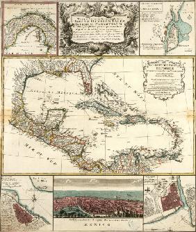 Landkarte Mittelamerika 1731