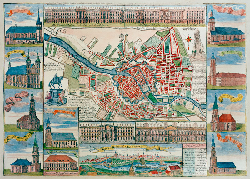 Berlin, Stadtplan 1740 von Johann David Schleuen