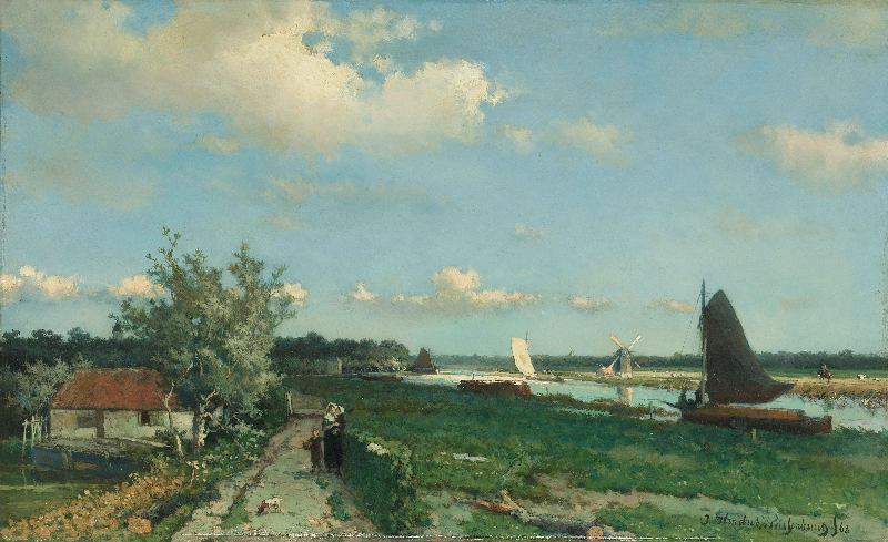 Der Trekvliet Kanal nahe Rijswijk, auch: Blick nahe der Geest Brücke von Johannes Hendrik Weissenbruch