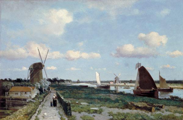 View of the Trekvliet canal near The Hague 1870