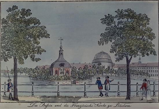 The Pool and French Church in Potsdam, c.1796 von Johann Friedrich Nagel