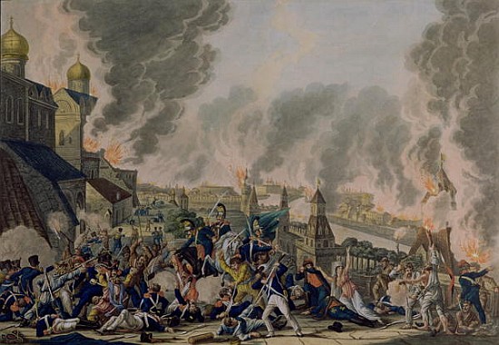The Burning of Moscow, 15th September 1812 von Johann Lorenz Rugendas