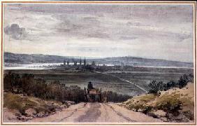 View of Oxford from Shotover Hill in Floodtime, When the Water was Out, 10th January 1791  over