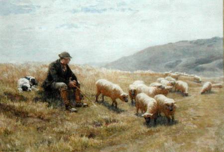 A Shepherd on the South Downs von John Charles Dollman