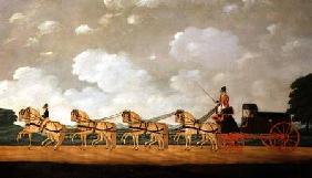 His Majesty's Forgon with a Team of Eight Roans on the Road 1812