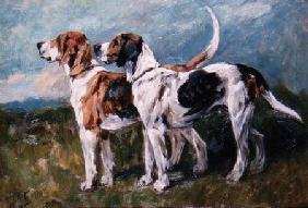 Pair of Foxhounds 1900