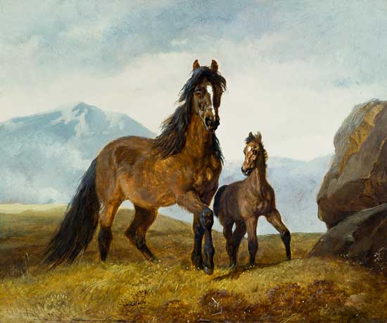 A Welsh Mountain Mare and Foal von John Frederick Herring d.Ä.
