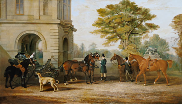 Lady Williams-Wynn's Pferde und eine Kutsche vor Schloss Wynnstay von John Frederick Herring d.Ä.