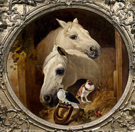 Horses by a Stable Door von John Frederick Herring d.Ä.