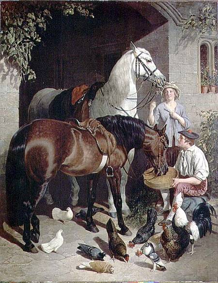 Feeding the Horses von John Frederick Herring d.Ä.