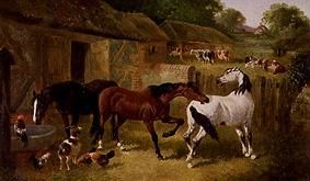 Bauernhof mit Pferden und anderen Tieren von John Frederick Herring d.J.