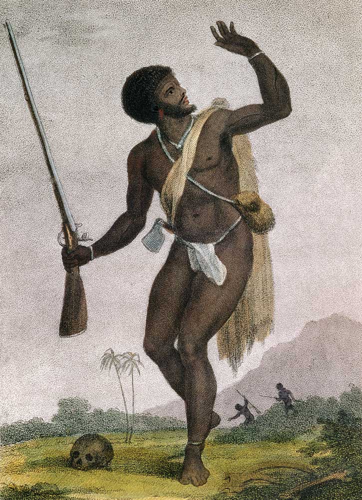 Rebel Slave Armed and on his Guard, from 'Narrative of a Five Years' Expedition against the Revolted von John Gabriel Stedman