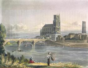 View of Mantes, from 'Views on the Seine', engraved by Thomas Sutherland (b.1785) engraved by R. Ack 19th