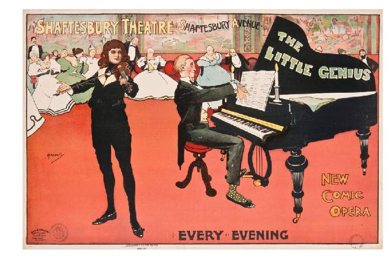 Shaftesbury Theatre. Shaftesbury Avenue. The Little Genius. New comic opera Every evening von John Hassall
