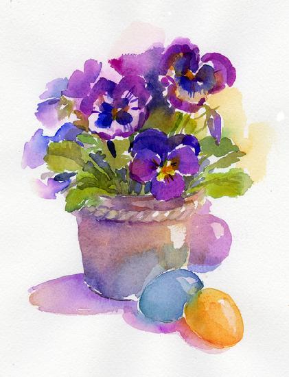 Pansies with Easter eggs 2014