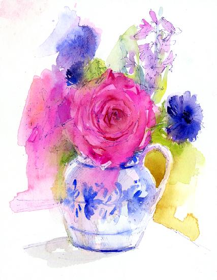 Rose and Cornflowers in Pitcher 2017