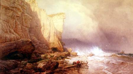 Stormy Weather, Clearing Seaton Cliffs, South Devon von John Mogford