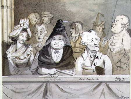 Caricature of the audience at the Commemoration of Handel in Westminster Abbey in 1784 von John Nixon