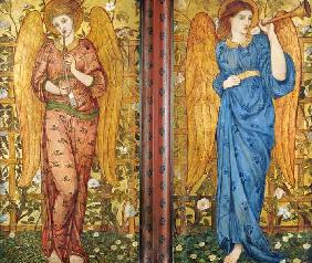 Angels with an oboe and a trumpet 1861-62