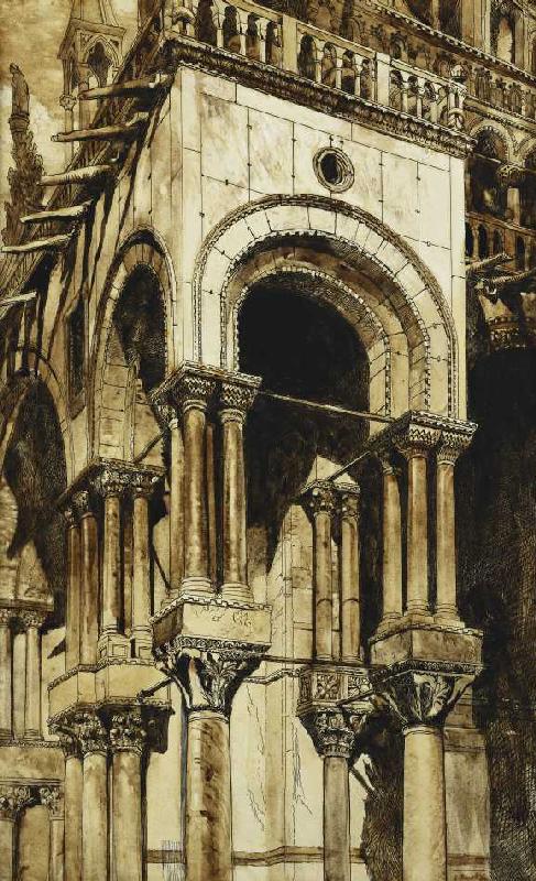 Der südwestliche Portikus des Markusdom, Venedig. von John Ruskin