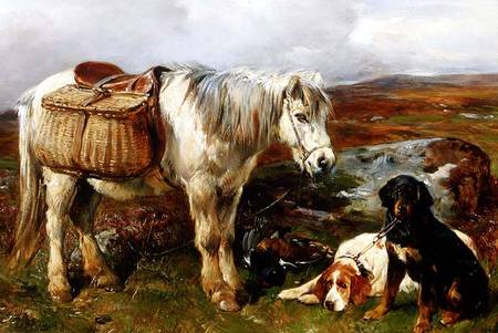 Highland Pony with Dogs von John Sargent Noble