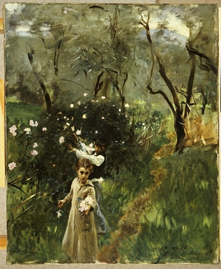 Gathering Flowers at Twilight von John Singer Sargent