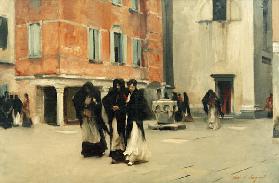 Beim Verlassen der Kirche, Campo San Canciano, Venedig 1882
