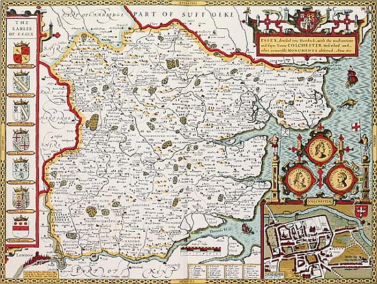 Essex; engraved by Jodocus Hondius (1563-1612) from John Speed''s Theatre of the Empire of Great Bri von John Speed