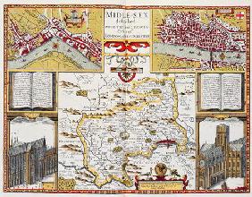 Midle-sex described with the most famous cities of London and Westminster, from Speed's 'Theatre of 18th