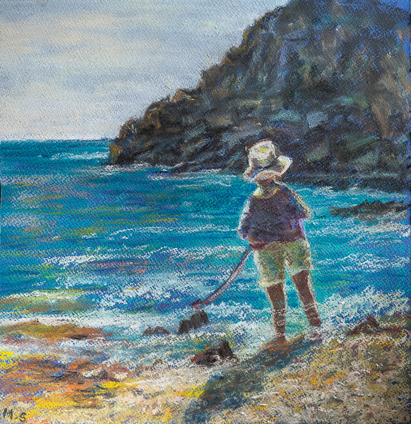 Little boy fishing von Margo Starkey