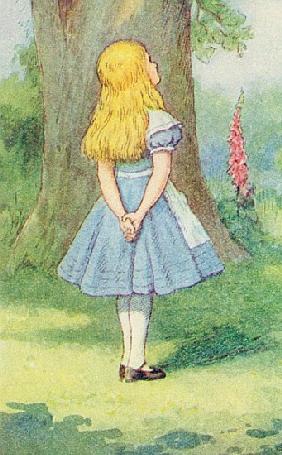 Alice and the Cheshire Cat, illustration from ''Alice in Wonderland'' Lewis Carroll (1832-9)  (detai