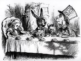 The Mad Hatter's Tea Party, illustration from 'Alice's Adventures in Wonderland', by Lewis Carroll, 19th