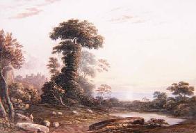 Sunset at Harlech Castle 1840